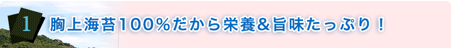 胸上海苔100%だから栄養と旨味たっぷり